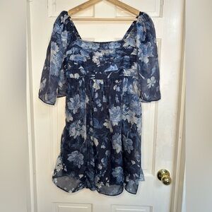Abercrombie & Fitch Blue Floral Dress LT